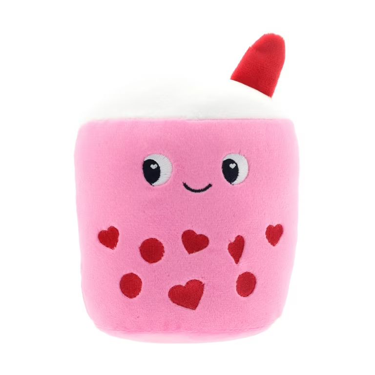 Valentine's Day 6" Loveable Pink Boba Tea Plush by Way To Celebrate | Walmart (US)