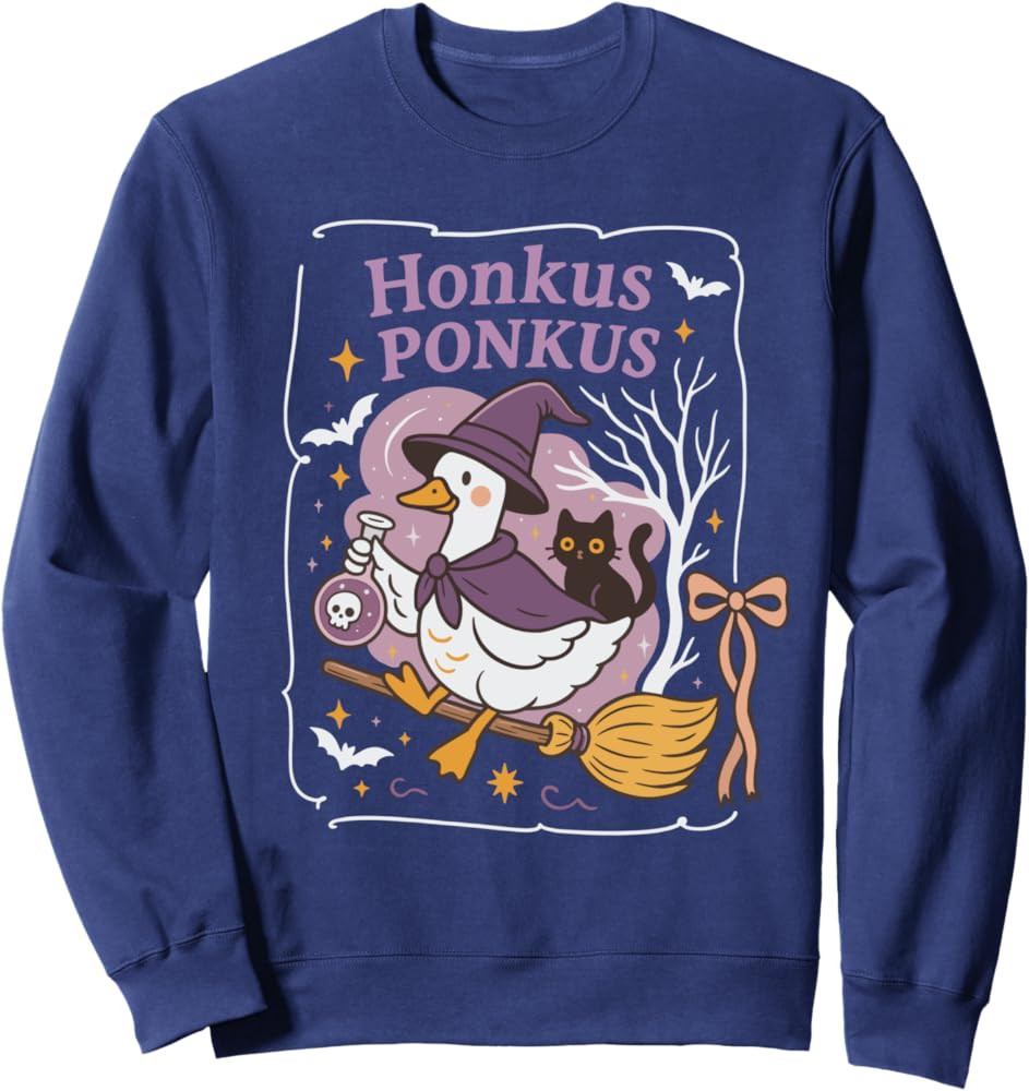 Honkus Ponkus Goose Halloween Witch Goose Silly Goose Lover Sweatshirt | Amazon (US)