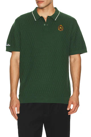 Malbon Golf Crest Knit Polo in Green | FWRD 