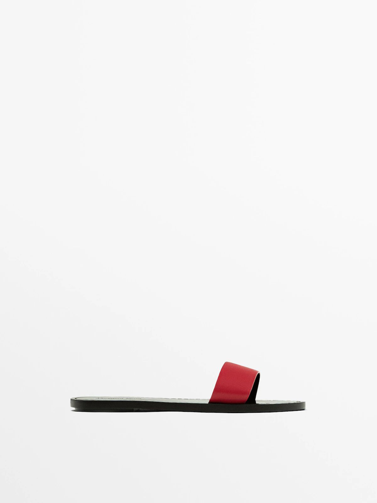 Slider sandals with leather strap | Massimo Dutti (US)