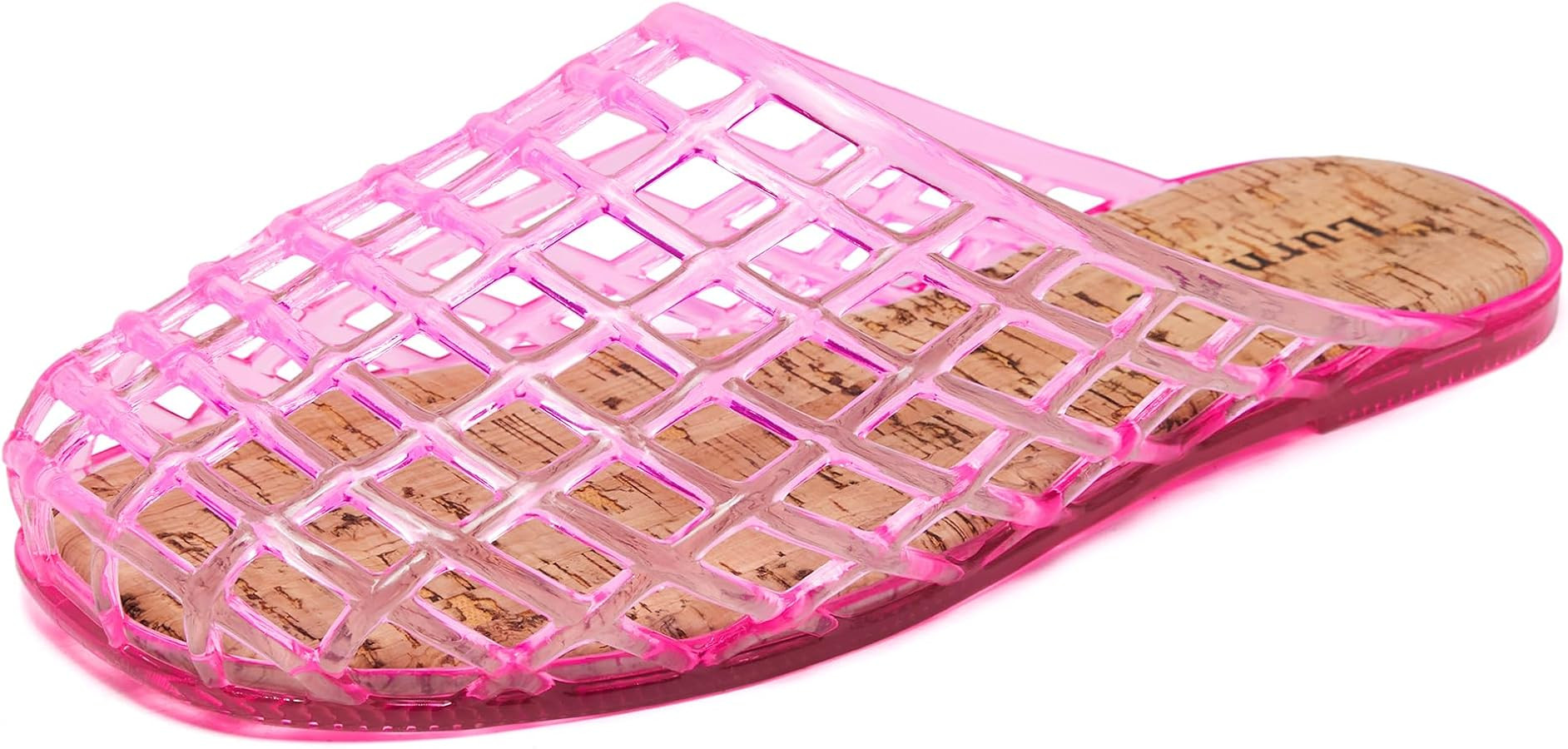 Clear Jelly Mesh Slide Sandals for Women Slip on Closed Toe Flats Sandals Summer Beach Jelly Shoe... | Amazon (US)