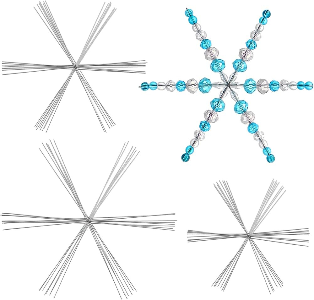 BOFUNX 24pcs Drahtsterne für Perlensterne Schneeflocke Drahtsterne Set 9.5/11.5/15cm Draht Baste... | Amazon (DE)