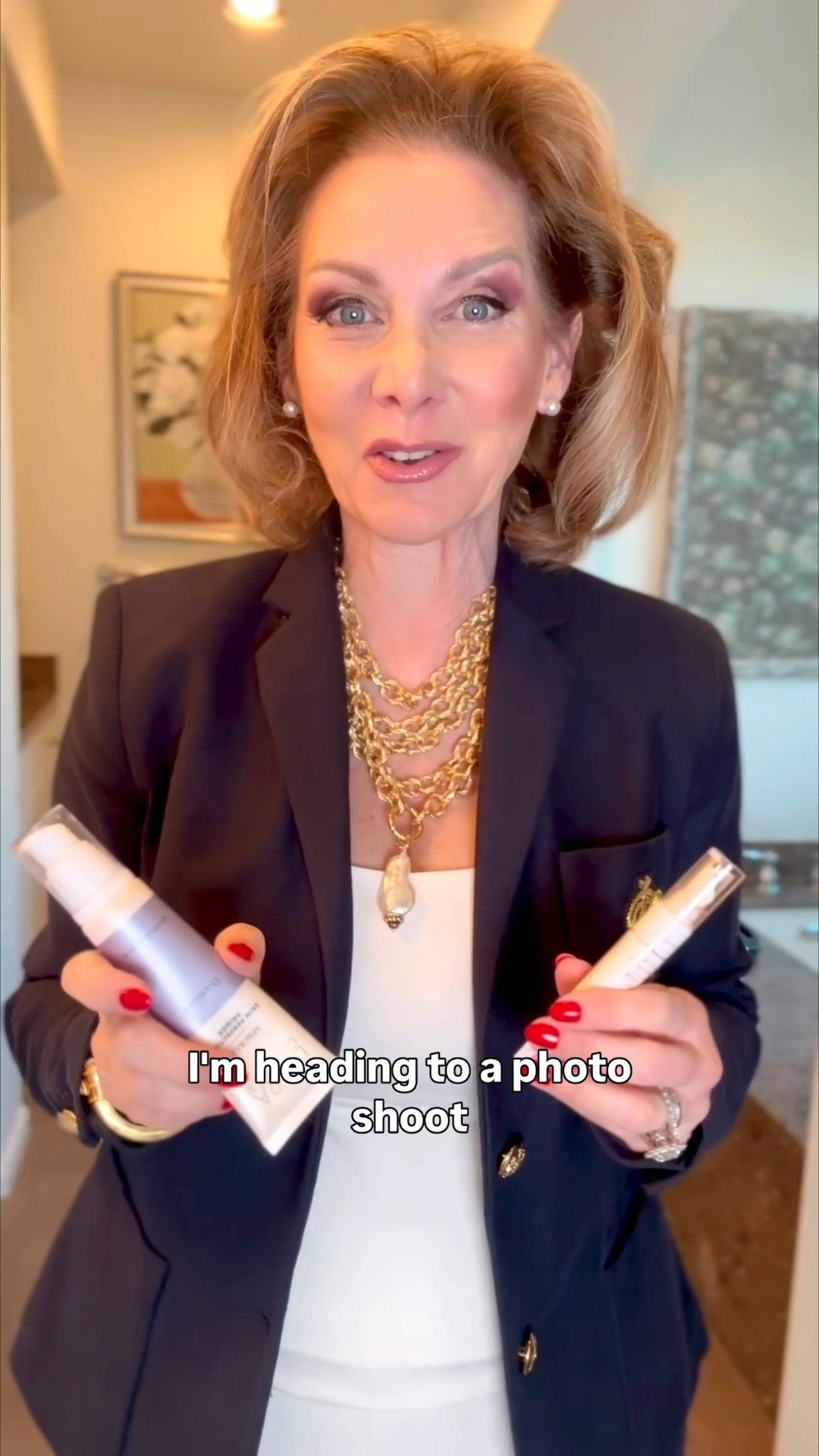 Heading to a photo shoot today and absolutely WOULD NOT be without my Laura Geller Primer underneath my makeup for a flawless look. I am using the Diamond version here with a touch of radiance. 

I also used the line filler and it is PHENOMENAL! I will never be without it again to fill in fine lines . It’s amazing, trust me you will love it! 

#LTKBeauty #LTKOver40 #LTKgrwm