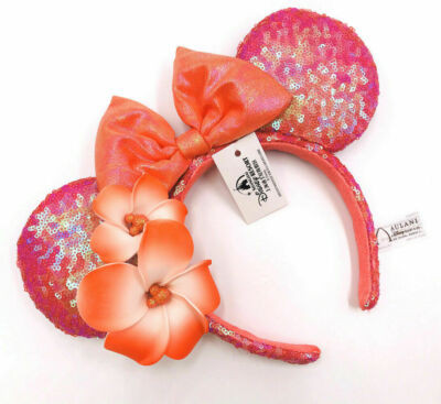 Disney Parks Orange Plumeria Limited Party Aulani Hawaii Minnie Ears Headband | eBay US