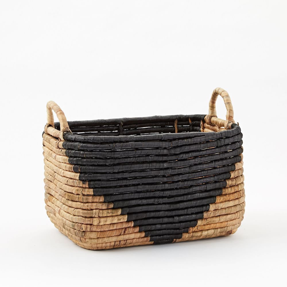 Two-Tone Woven Seagrass Baskets, Medium Rectangle, 10" | West Elm (US)