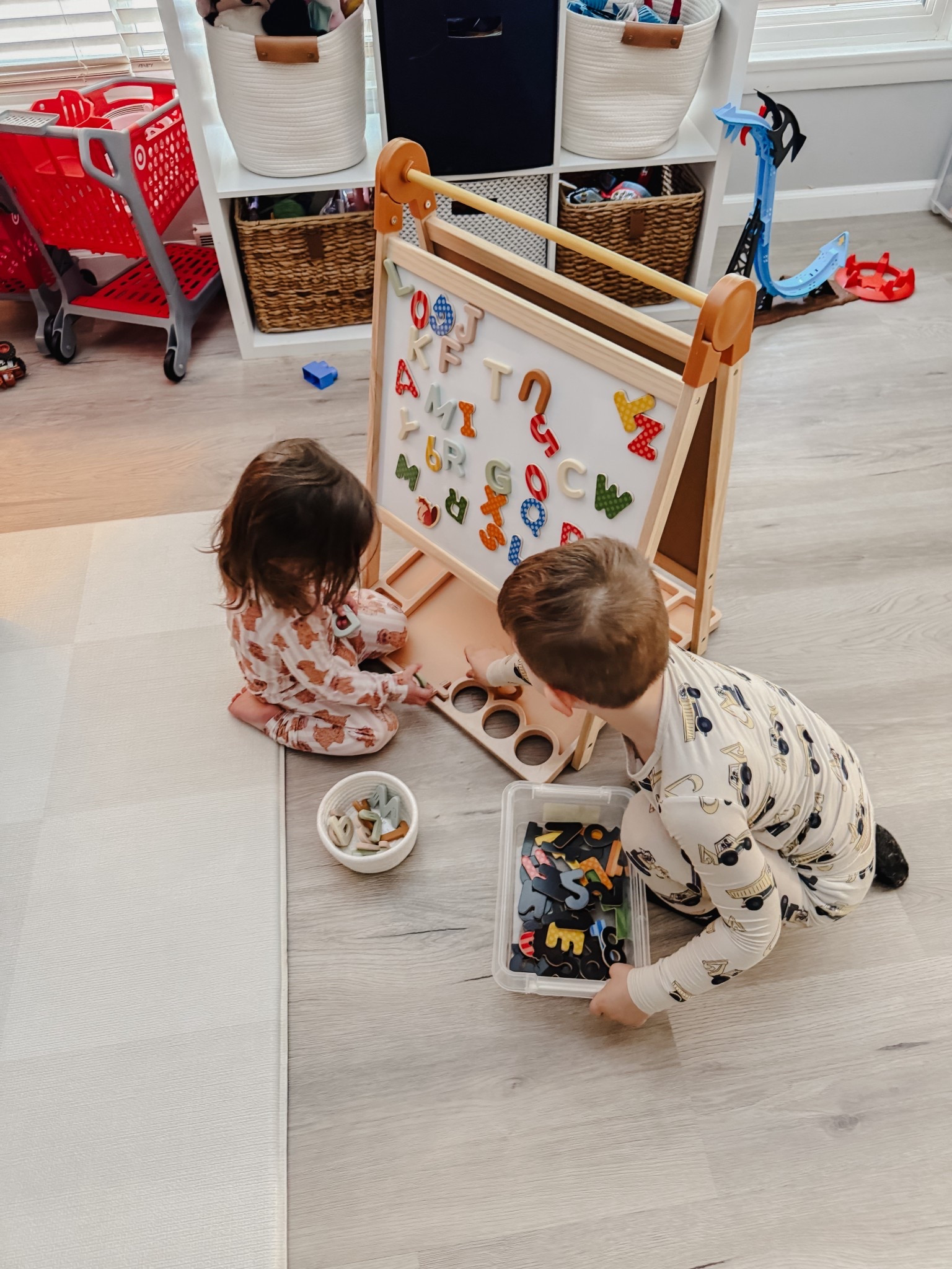 Love this new easel they got for Christmas, it’s double sided with a chalk board, a white board and both sides are magnetic so perfect to play with magnets or magnatiles! 

Comes with legs I just didn’t put them on yet since they seemed to like sitting on the ground!

Kids play room, tiny land easel, kids chalk board, kids play, magnet play, magnatiles

#LTKGiftGuide #LTKFindsUnder100 #LTKKids