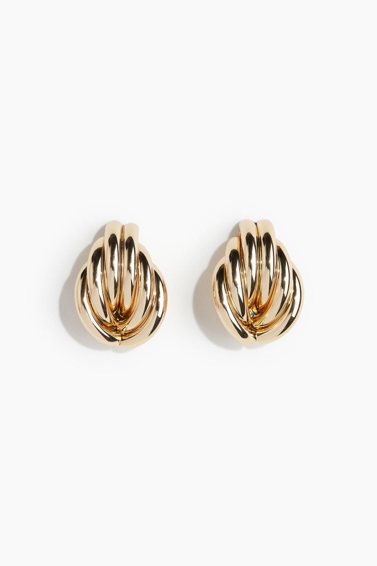 Fluted Earrings - Gold-colored - Ladies | H&M US | H&M (US + CA)