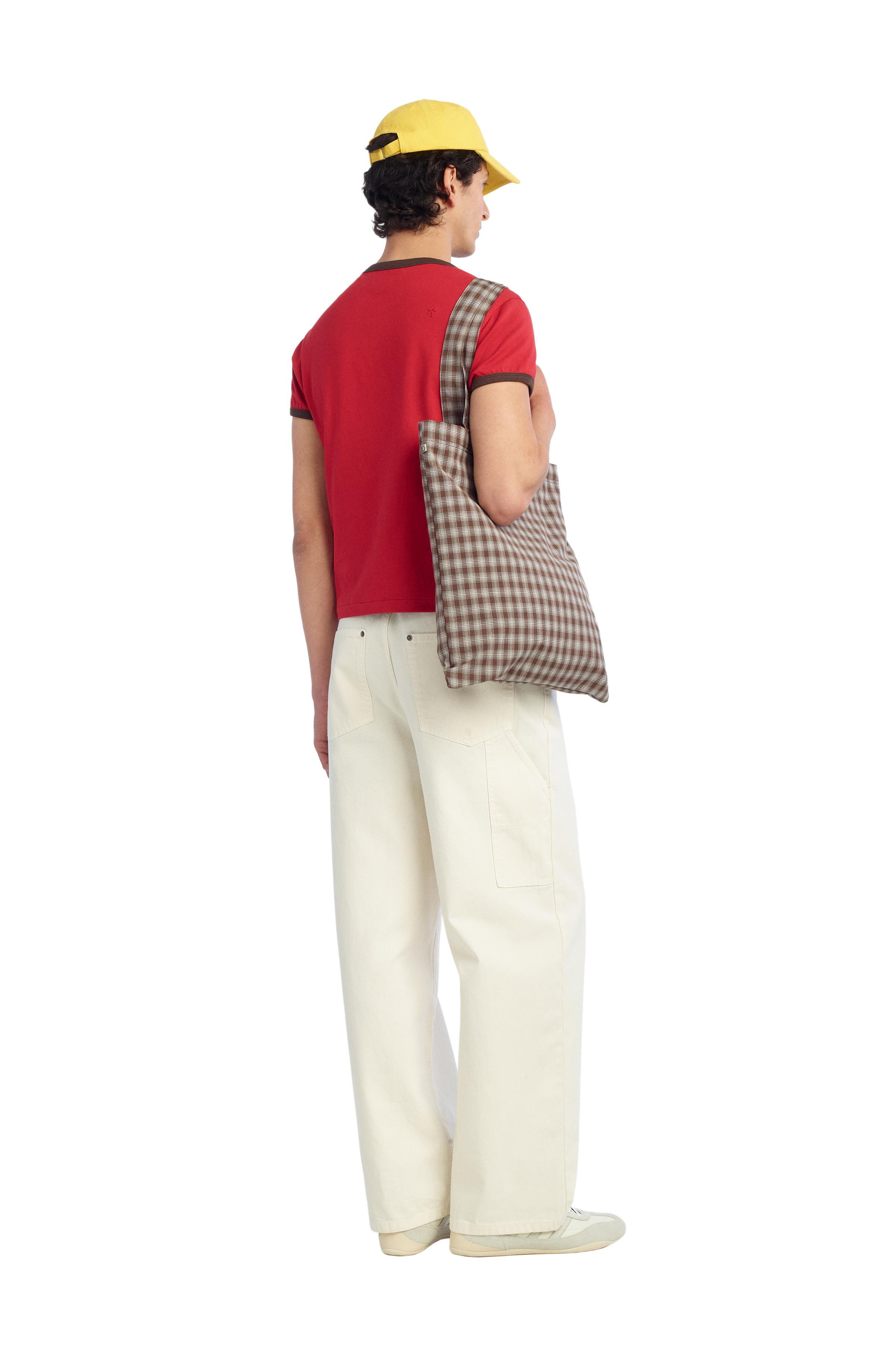 SLIM FIT T-SHIRT WITH CONTRASTING RIB TRIM | Zara US