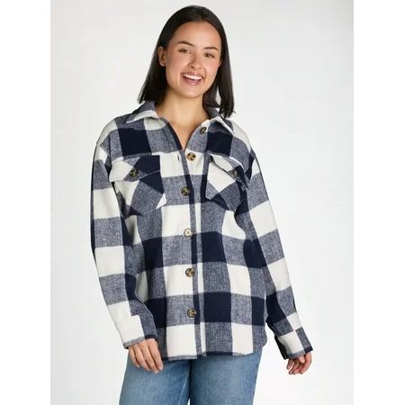 Time and Tru Women's Button Front Shacket, Sizes S-XXXL | Walmart (US)