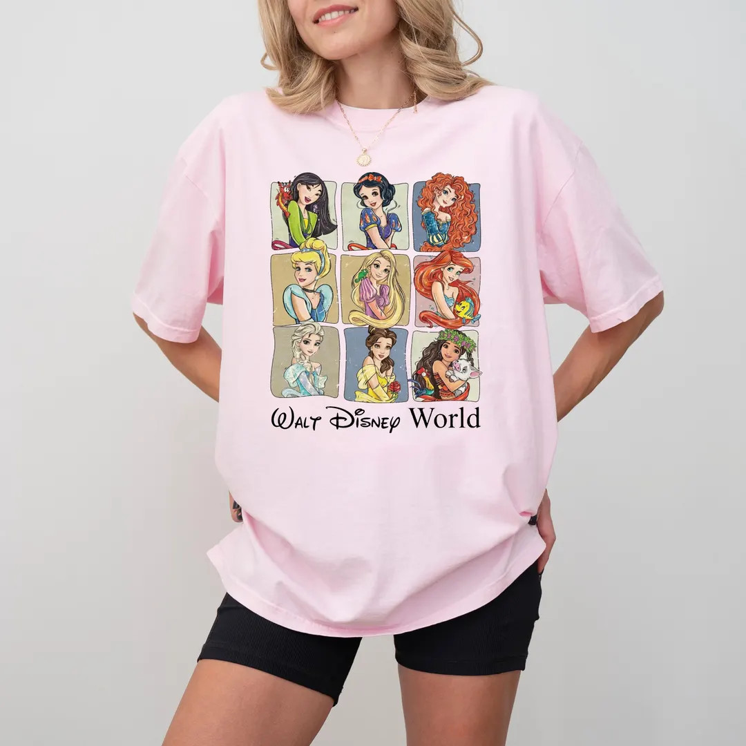 Comfort Colors\u00ae Walt Disney World Princess T-shirt, Disney Family Girly Shirt, Disney Bestie... | Etsy (Global)