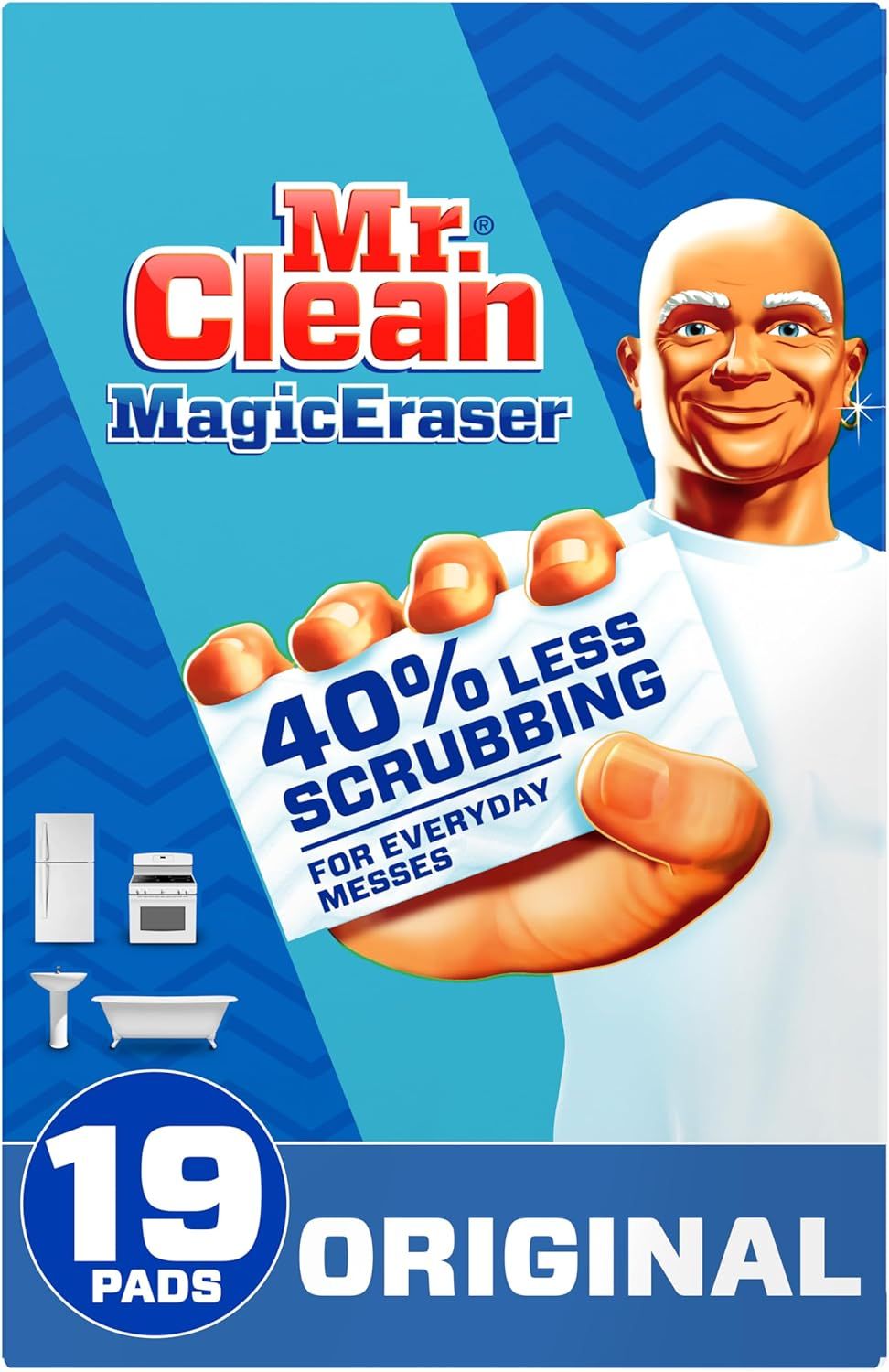 Mr. Clean Original Magic Eraser Cleaning Pads with Durafoam, 19 Count | Amazon (US)