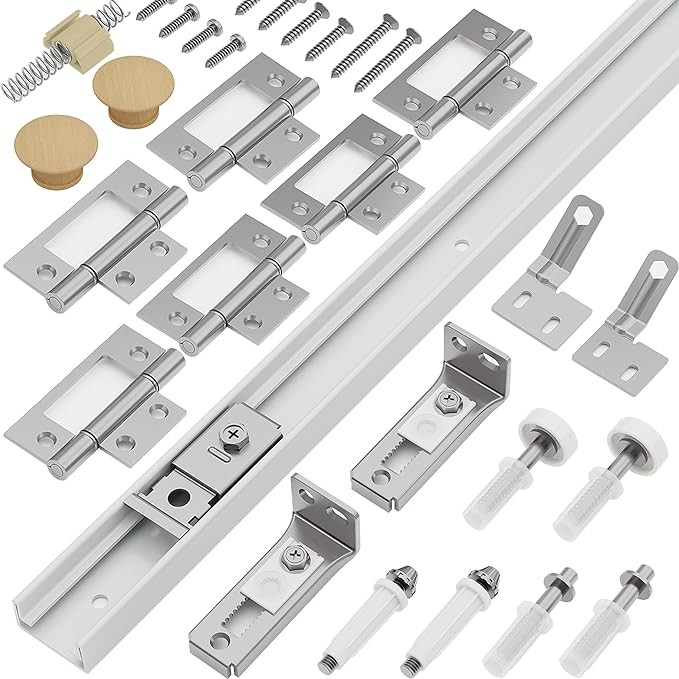 Closet Bifold Door Hardware & 48 Inch Track Kit, Folding Doors Bi-Fold Puertas Repair Replacement... | Amazon (US)