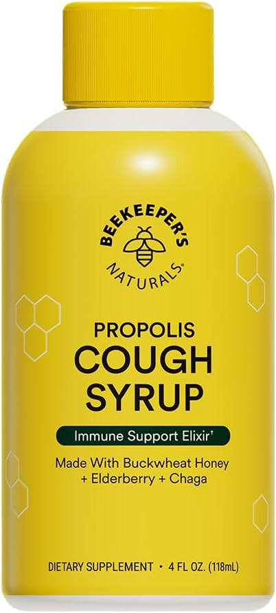 Beekeeper's Naturals Propolis Honey Cough Syrup Daytime for Adults Elderberry, Bee Propolis, Buck... | Amazon (US)