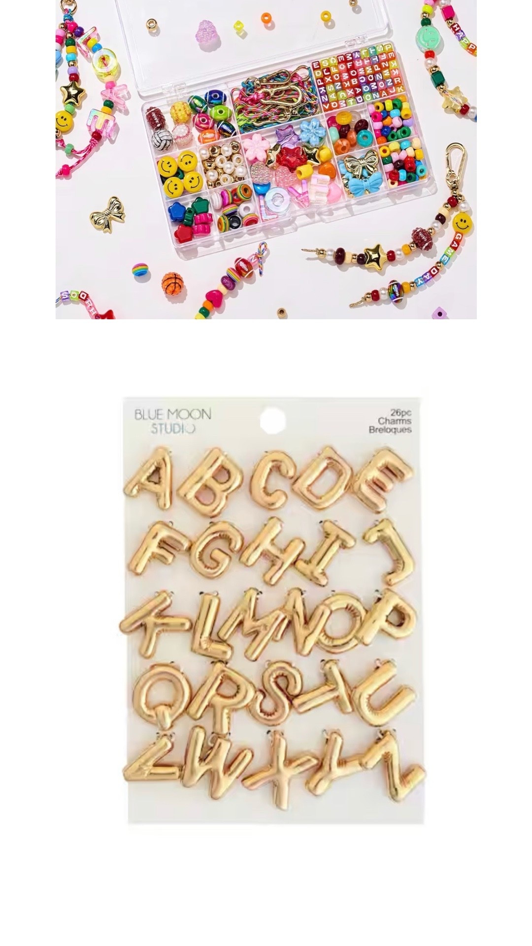 Bag charm DIY and bead kits for tweens