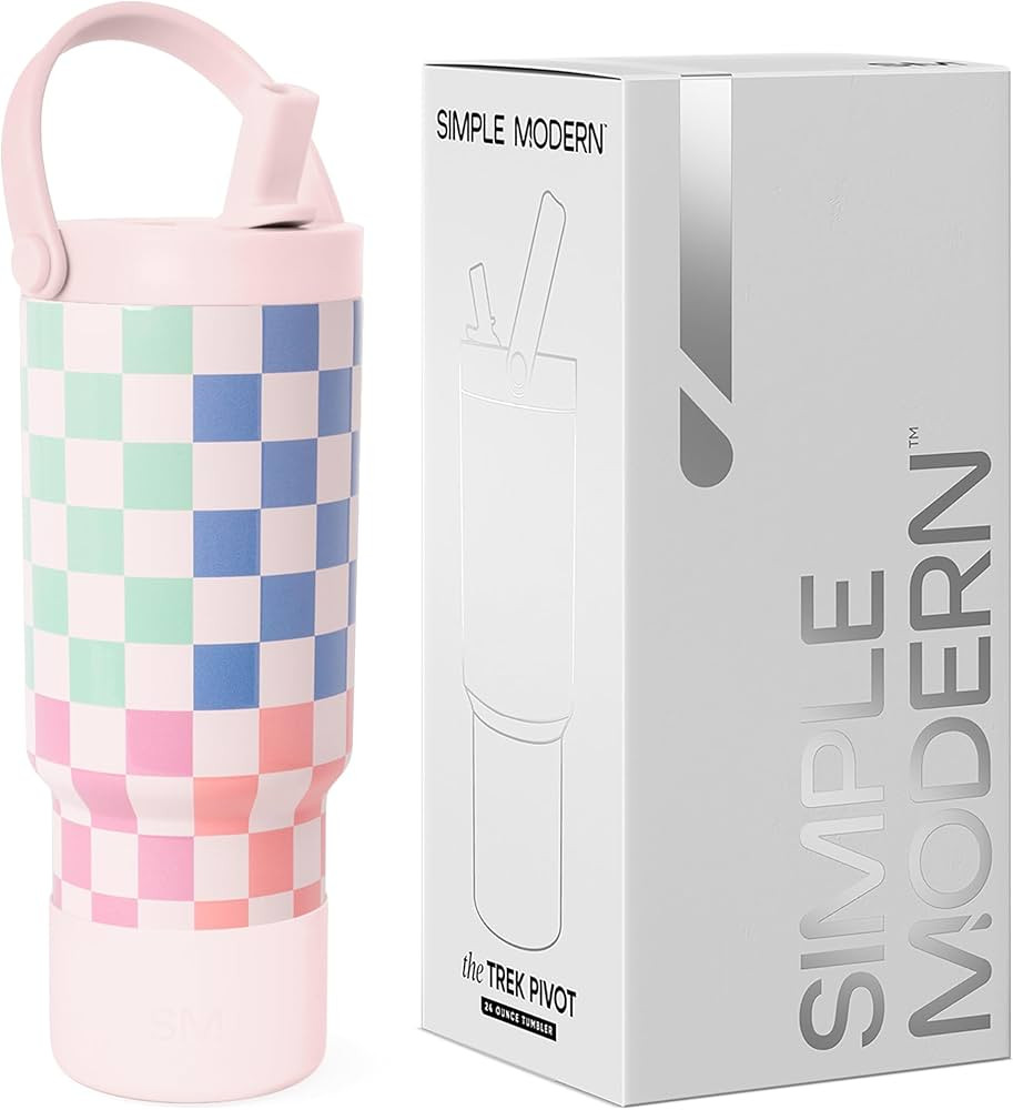 Simple Modern Trek Pivot | 24oz Kids Flip Straw Tumbler with Handle and Silicone Boot | Insulated... | Amazon (US)