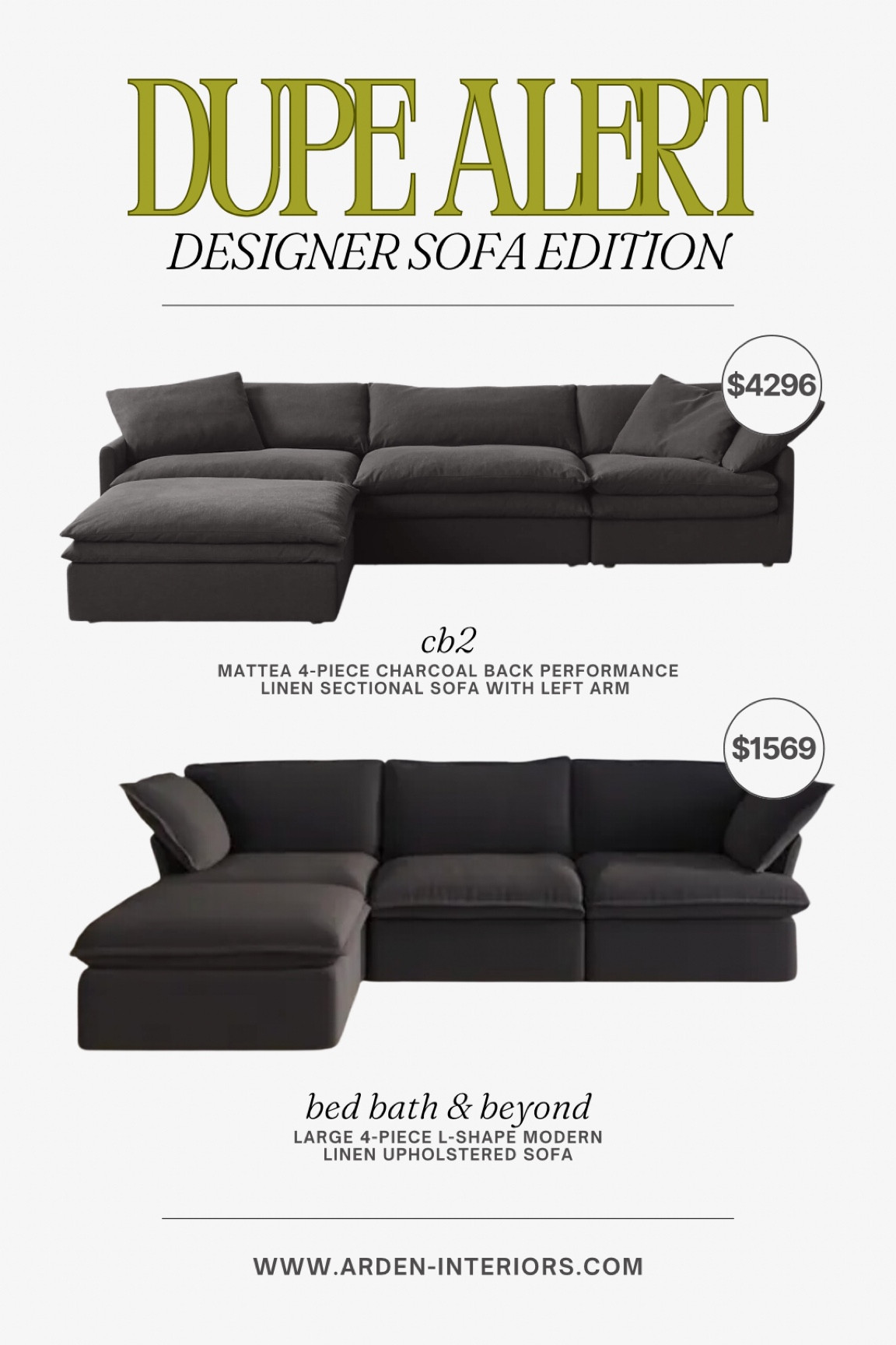 Found a dupe of this beautiful CB2 sofa 🤩

#dupe #furnituredupe #cb2 #bedbathandbeyond #crateandbarrel #interiordesign #homedevor #furniture 

#LTKHome