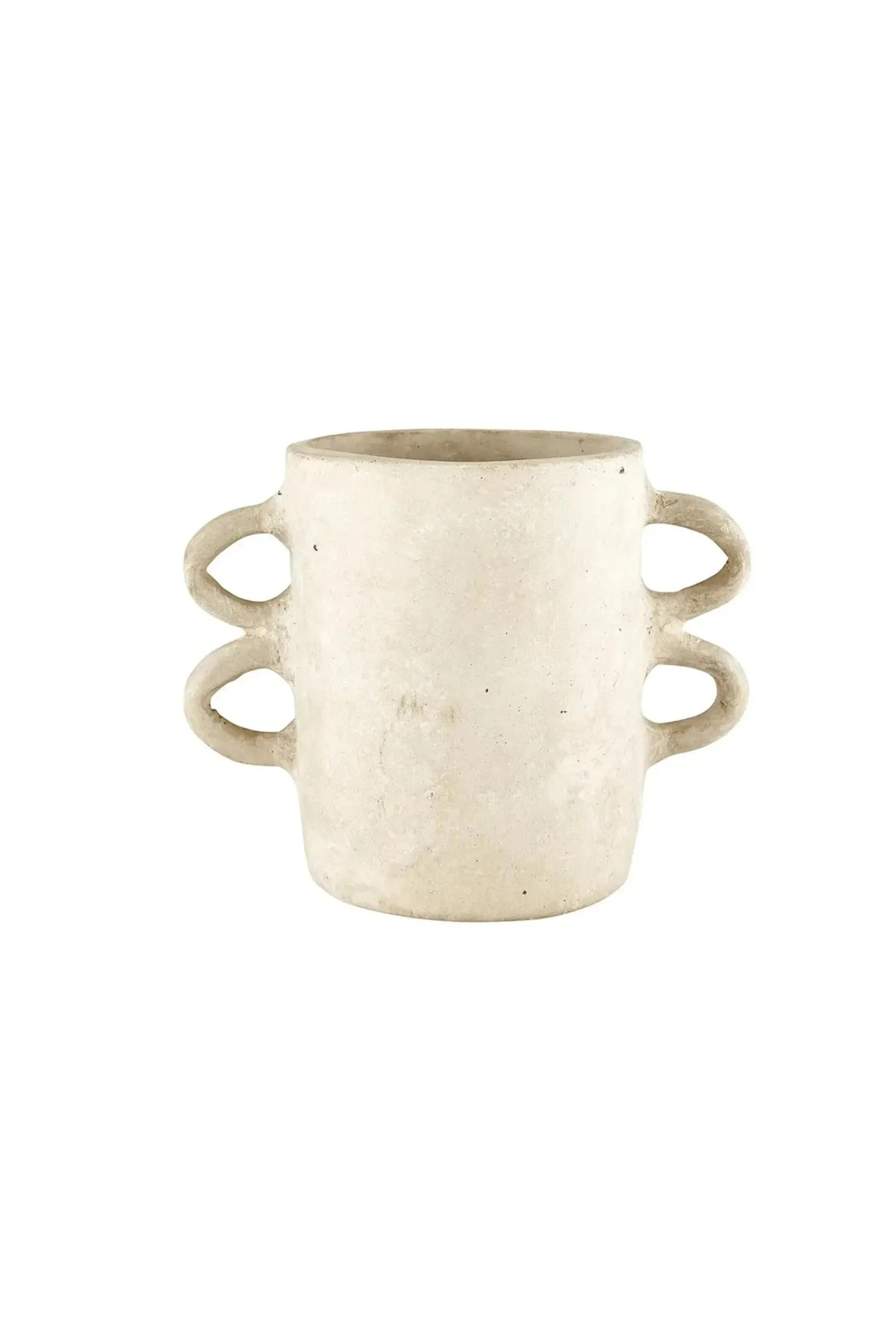 Tristan Paper Mache Vase with Handles - Natural | THELIFESTYLEDCO