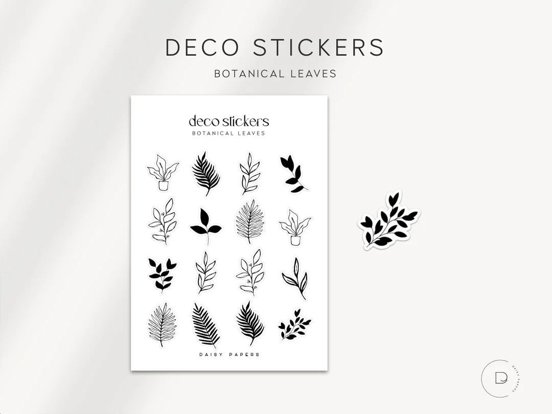 BOTANICAL LEAVES Floral Deco Stickers Decorative Planner - Etsy | Etsy (US)
