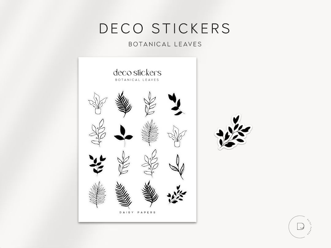 BOTANICAL LEAVES Floral Deco Stickers Decorative Planner - Etsy | Etsy (US)