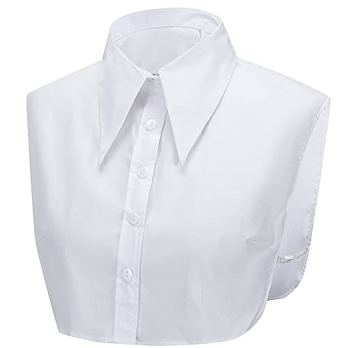 LoudSung Detachable Half Shirt Blouse False Collar Big Pointed Cotton Collar Elegant for Women Girls | Amazon (US)