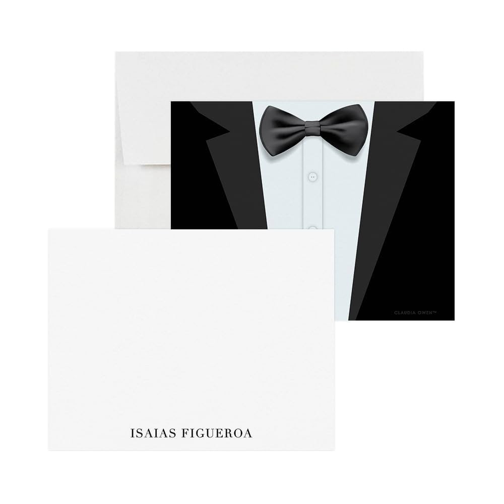 Mens Stationery Set, Bow Tie Birthday Thank You Cards, Best Man Note Cards, Tuxedo Groomsmen Card... | Amazon (US)