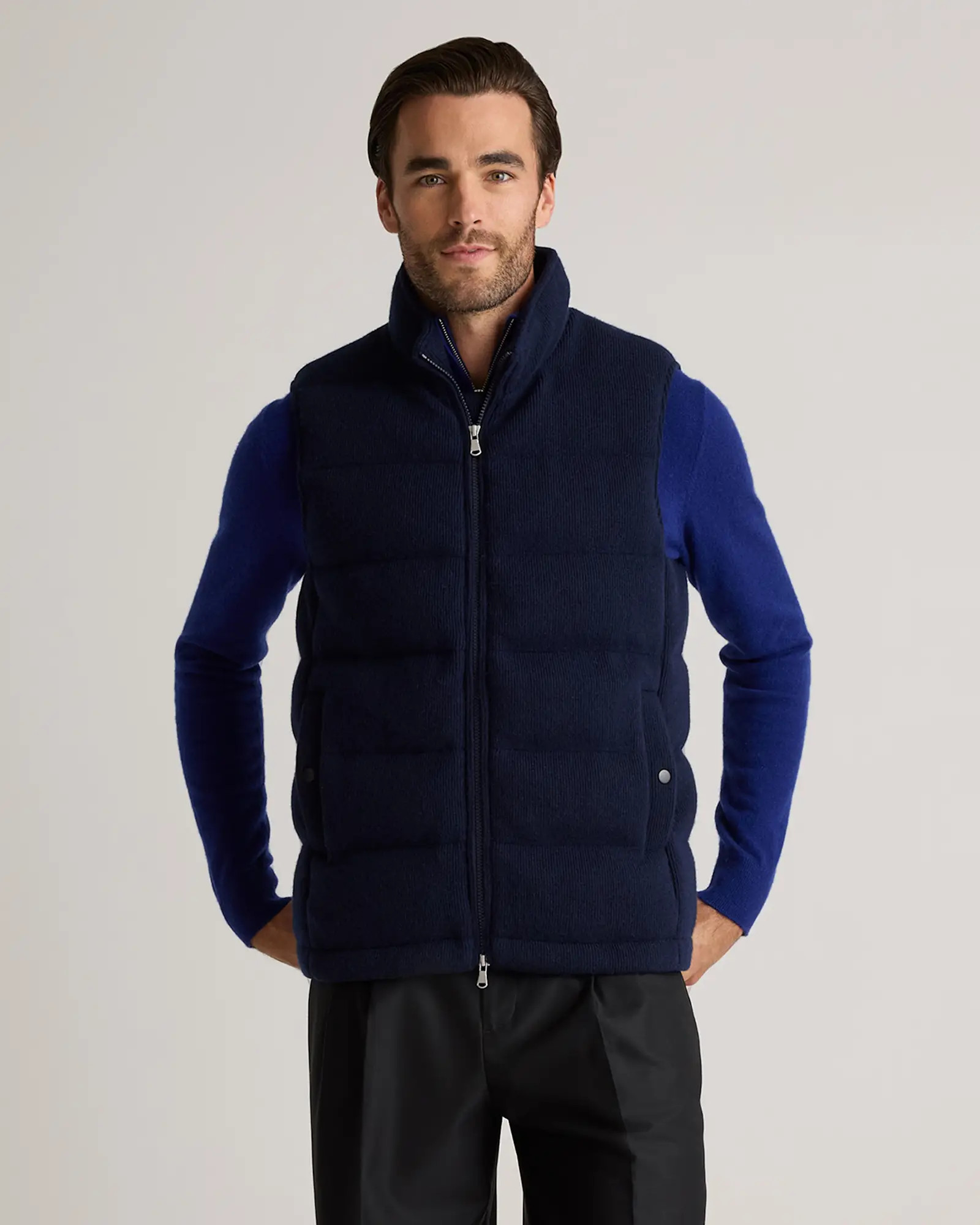 Mongolian Cashmere Puffer Vest in True Navy | Quince
