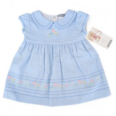 Baby Girl Clothes NWT Vintage  Carter's Sweet Daisy Blue Linen Dress 3-6 Months   | eBay | eBay US