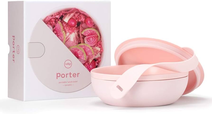 W&P Porter Bowl Lunch Container w/ Protective Non-slip Exterior, Blush 1 Liter | Lid & Snap-tight... | Amazon (US)