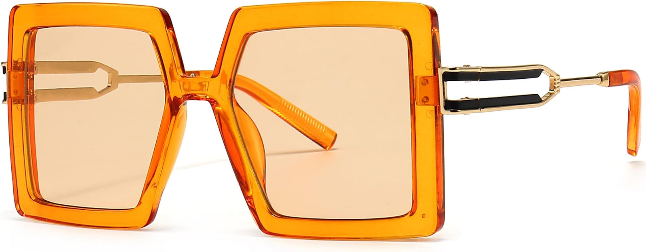 AIEYEZO Oversized Sunglasses for Women Square Fashion Big Large Sunglasses Orange Sunglasses Amazon | Amazon (US)