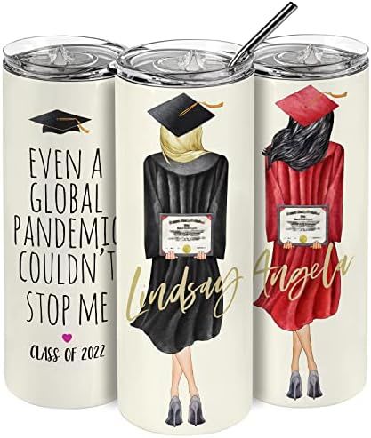 Amazon.com | Graduation Gifts for Her, Personalized Skinny Tumbler for Women, 20 Oz. Choose Your ... | Amazon (US)