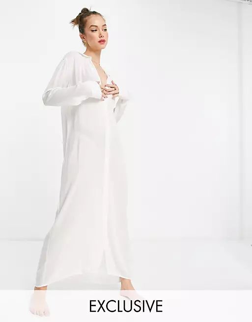 Esmee – Exclusive – Maxi-Strandhemdkleid in Weiß | ASOS (Global)