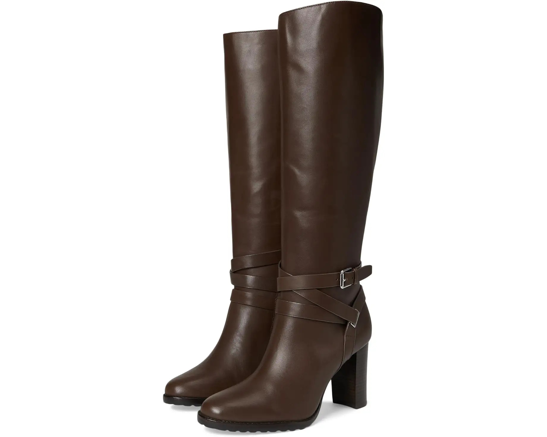 Collins Calfskin Tall Boots Heel | Zappos