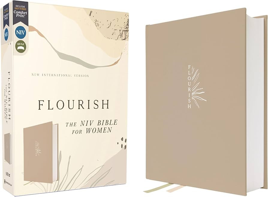 Flourish: The NIV Bible for Women, Cloth over Board, Cream, Comfort Print | Amazon (US)