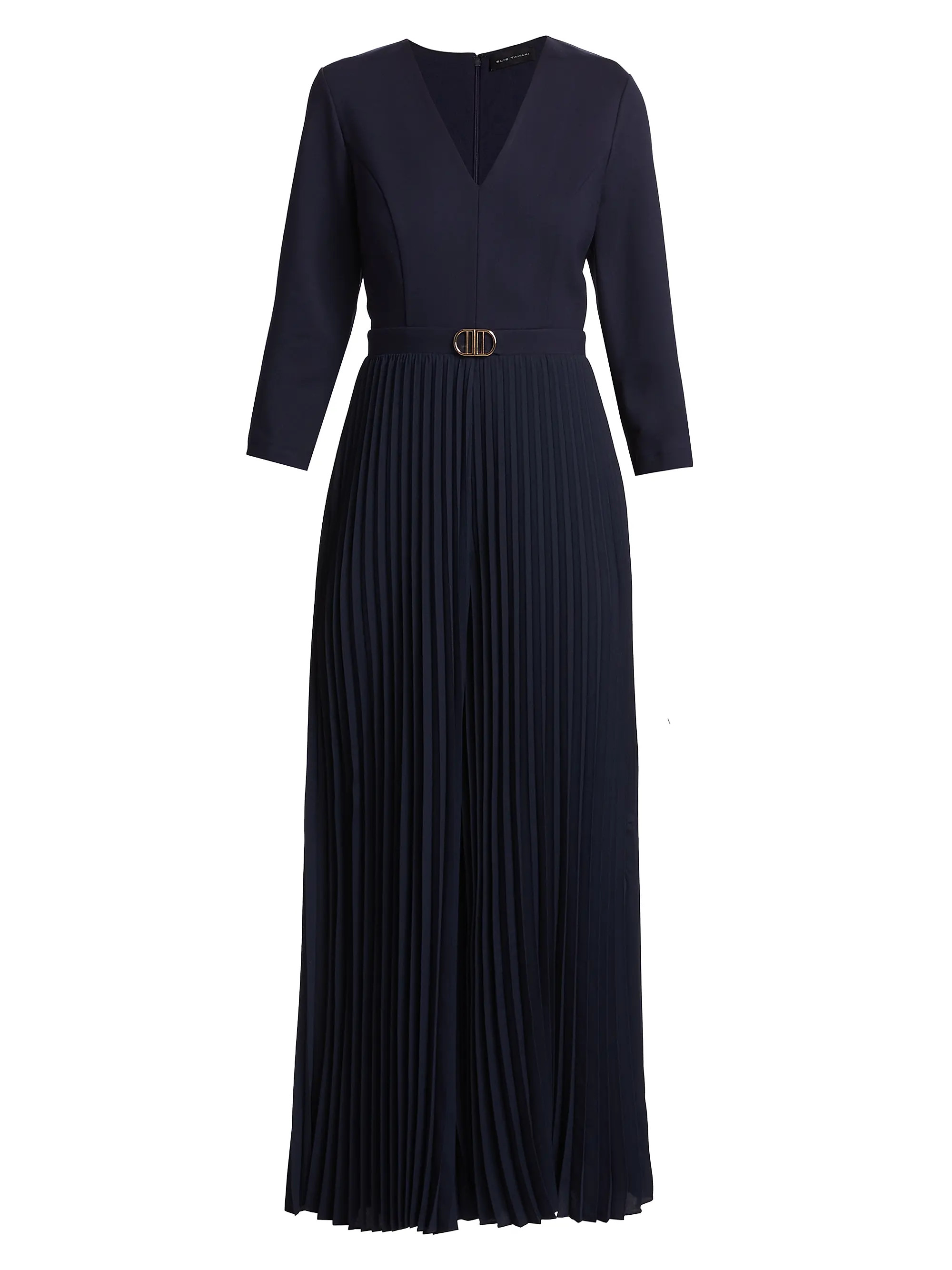 Shop Elie Tahari Cassidy Pleated Wide-Leg Jumpsuit | Saks Fifth Avenue | Saks Fifth Avenue