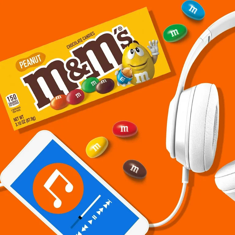 M&M's Peanut Milk Chocolate Candy Theater Box - 3.1 oz Box | Walmart (US)