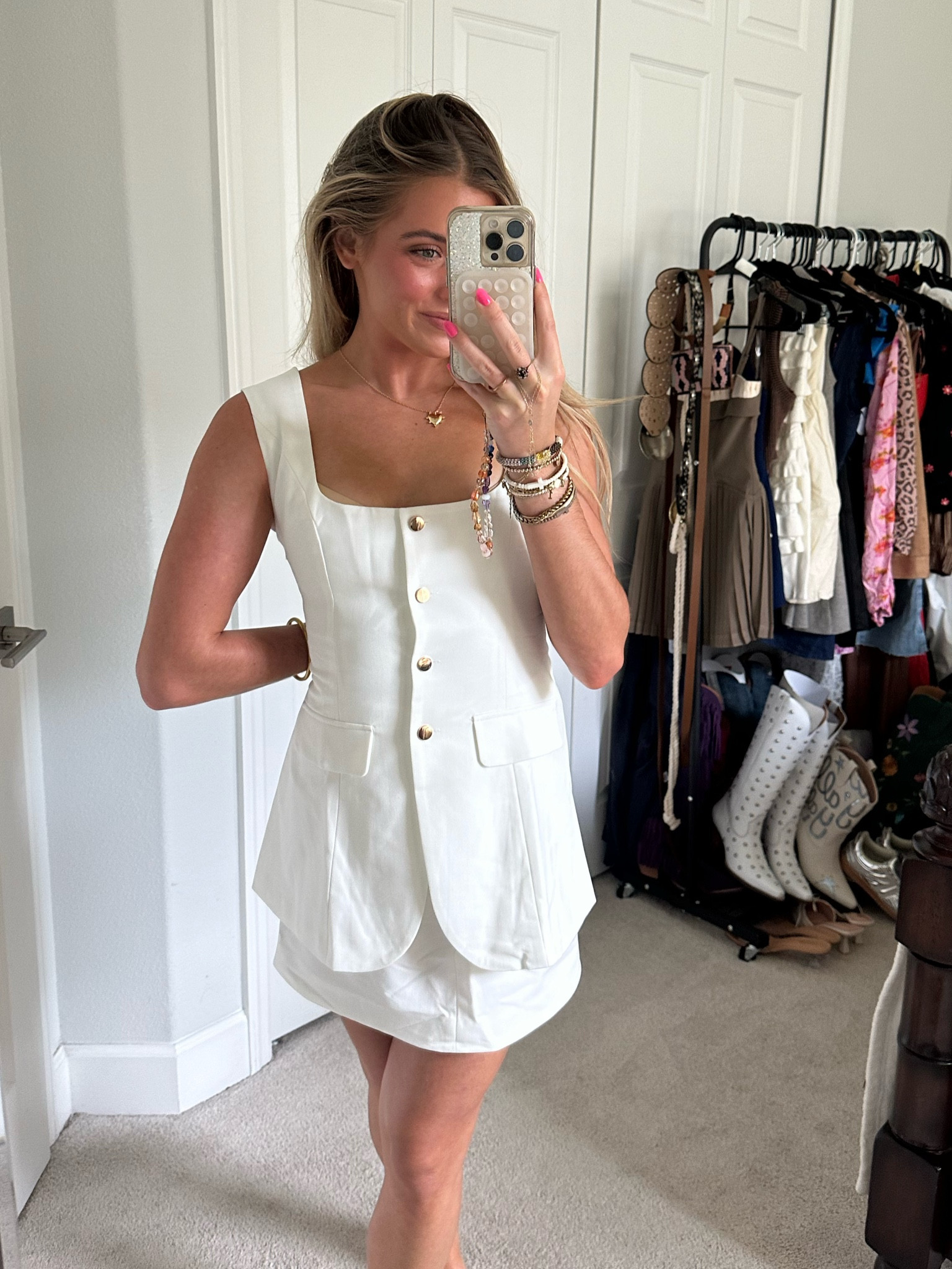 Showpo PHYLLIS TWO PIECE SET - TAILORED SCOOP NECK VEST TOP AND A LINE MINI SKIRT SET IN WHITE size 2. Get ready to turn heads in the Phyllis Two Piece Set - a trendy and fashion-forward white co-ord skirt set that is perfect for any party! This set includes a tailored scoop neck vest top and an A-line mini skirt, both made from high-quality twill polyester fabric. The sleeveless design of the vest top adds a stylish touch, while the mini skirt showcases your legs in all their glory. Whether you're hitting the dance floor or sipping cocktails with friends, this co-ord set will have you looking effortlessly chic and ready to make a statement

#LTKStyleTip #LTKWedding #LTKFindsUnder100