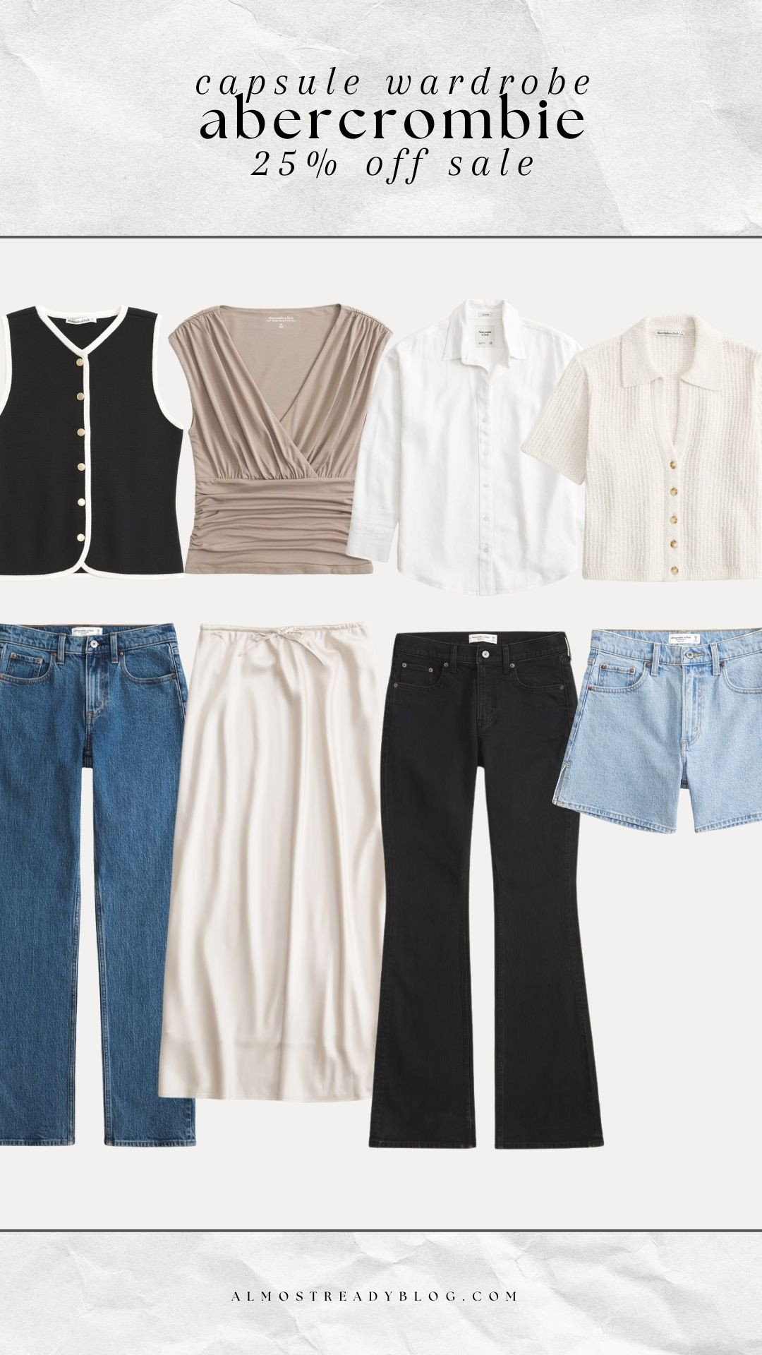 Capsule wardrobe pieces from Abercrombie!! Everything is 25% off on Abercrombies website right now!!

spring outfit, spring fashion, vacation outfit, staple pieces, denim, curve love, amanda west, sale alert 

 #LTKWatchNow #LTKSaleAlert #LTKStyleTip
