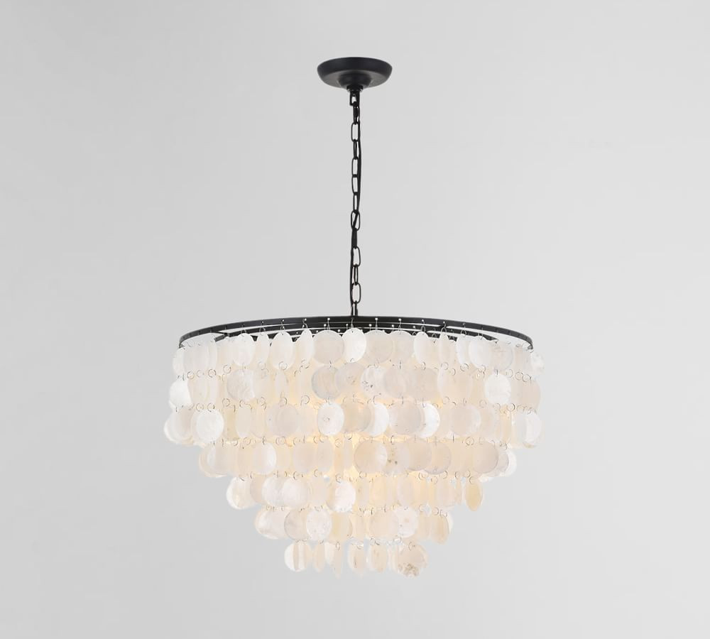 Edda Capiz Pendant, Black 26&amp;quot; | Pottery Barn (US)