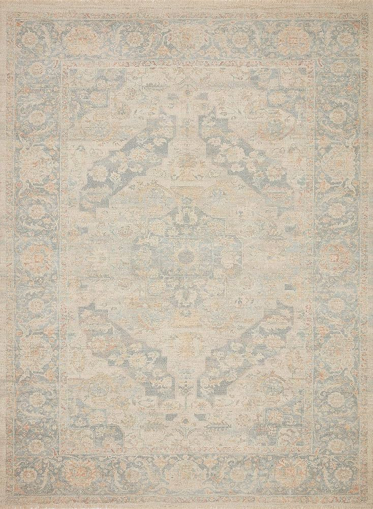 Loloi Priya Bone/Bluestone 8'-6" x 12' Area Rug | Amazon (US)