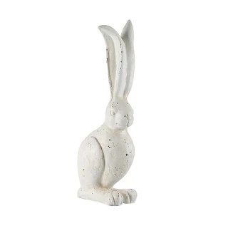 18.5" Cream White Distressed Vintage Style Small Rabbit Figurine - Bed Bath & Beyond - 29239389 | Bed Bath & Beyond