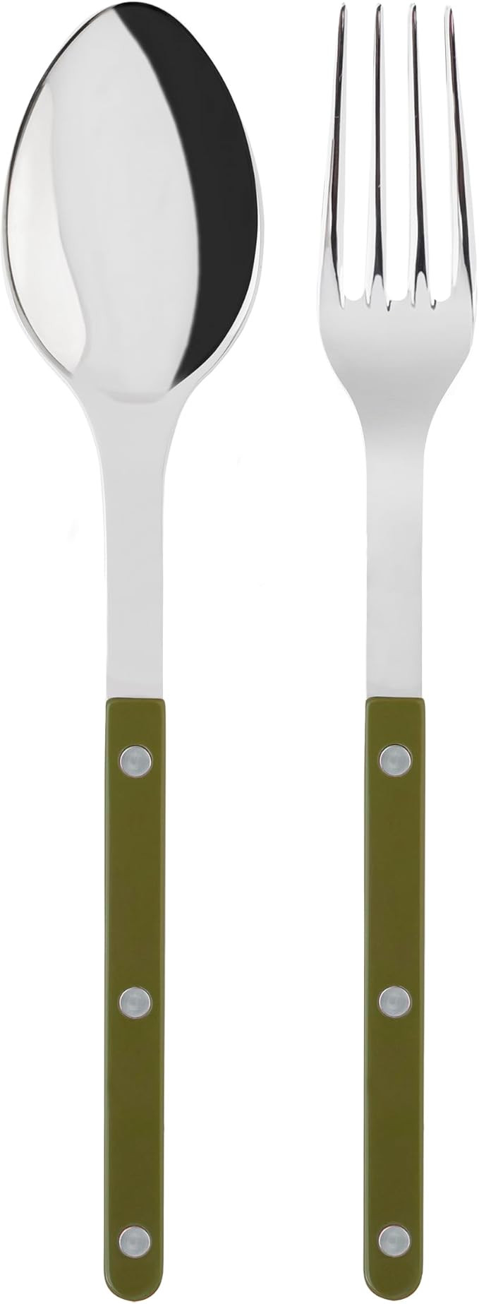 2-Piece Serving Set - Bistrot Collection - Large Fork & Large Spoon - Stainless Steel & Nylon - D... | Amazon (US)