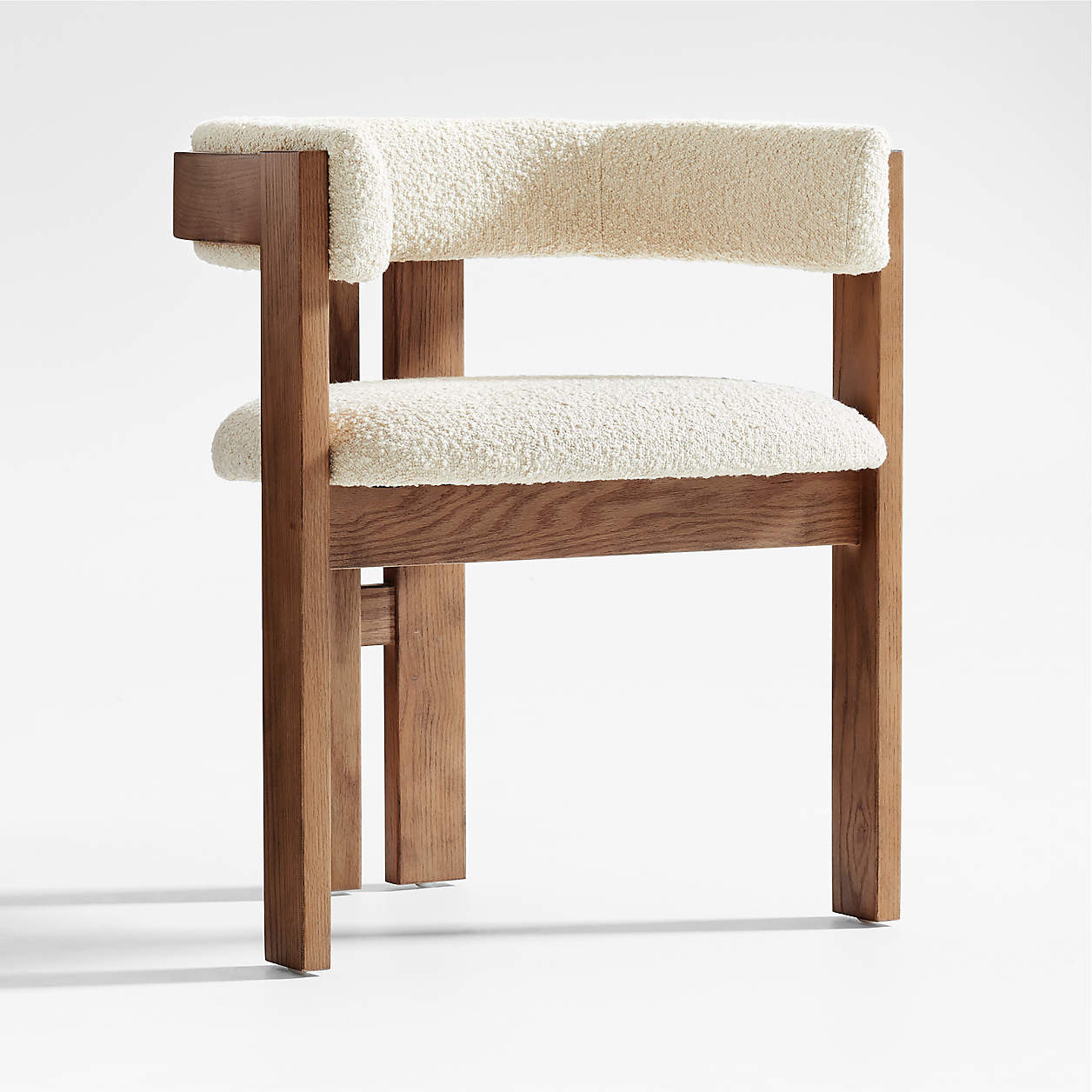 Ceremonie Natural Boucle Dining Armchair by Athena Calderone + Reviews | Crate & Barrel | Crate & Barrel