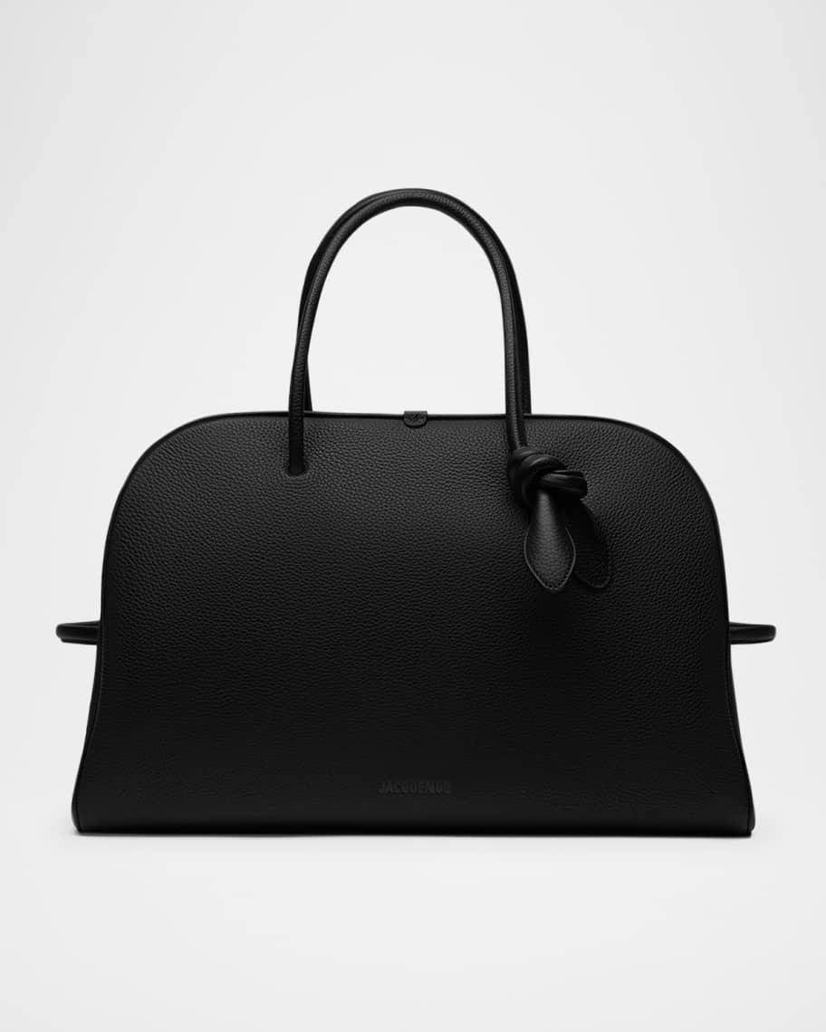 Jacquemus Le Grand Turismo Leather Top-Handle Bowling Bag | Neiman Marcus