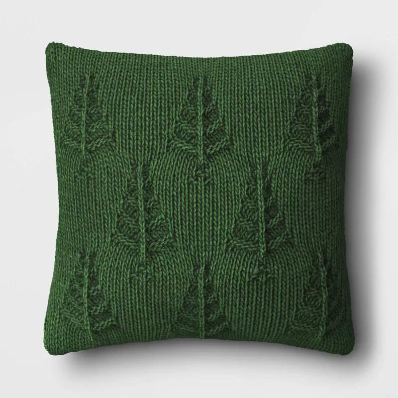 Christmas Tree Knit Square Throw Pillow - Threshold™ | Target