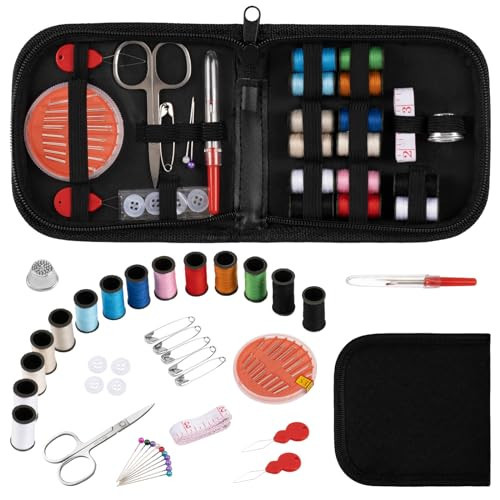 Amrules Sewing Kit for Adults,Emergency Small Mini Sewing Supplies for Grandma, Mom, Adults, Kids, Beginner, Sewing Products Include Scissors, Sewing Needles Thimble, Thread, Tape Measure etc | Amazon (US)