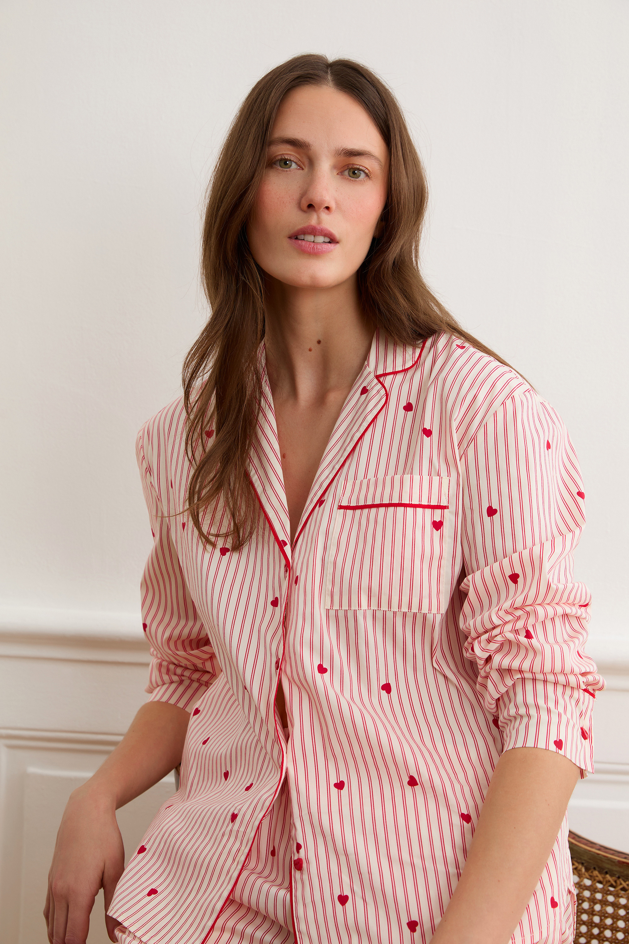 Chemise à rayures et cœurs avec coton | Etam FR