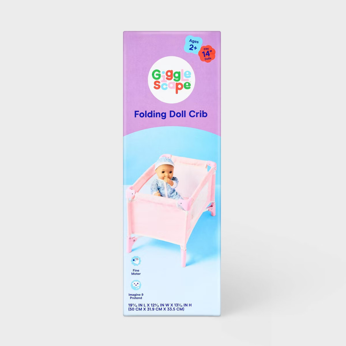 Pink Dot Folding Doll Crib for 14" - 16" Dolls - Gigglescape™ | Target