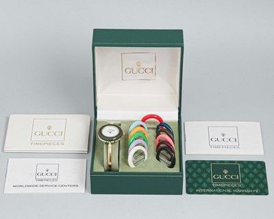 Full Set *NEAR MINT* Vintage GUCCI Change Bezel 11/12.2 Qz 12 Colors 26mm Womens | eBay US