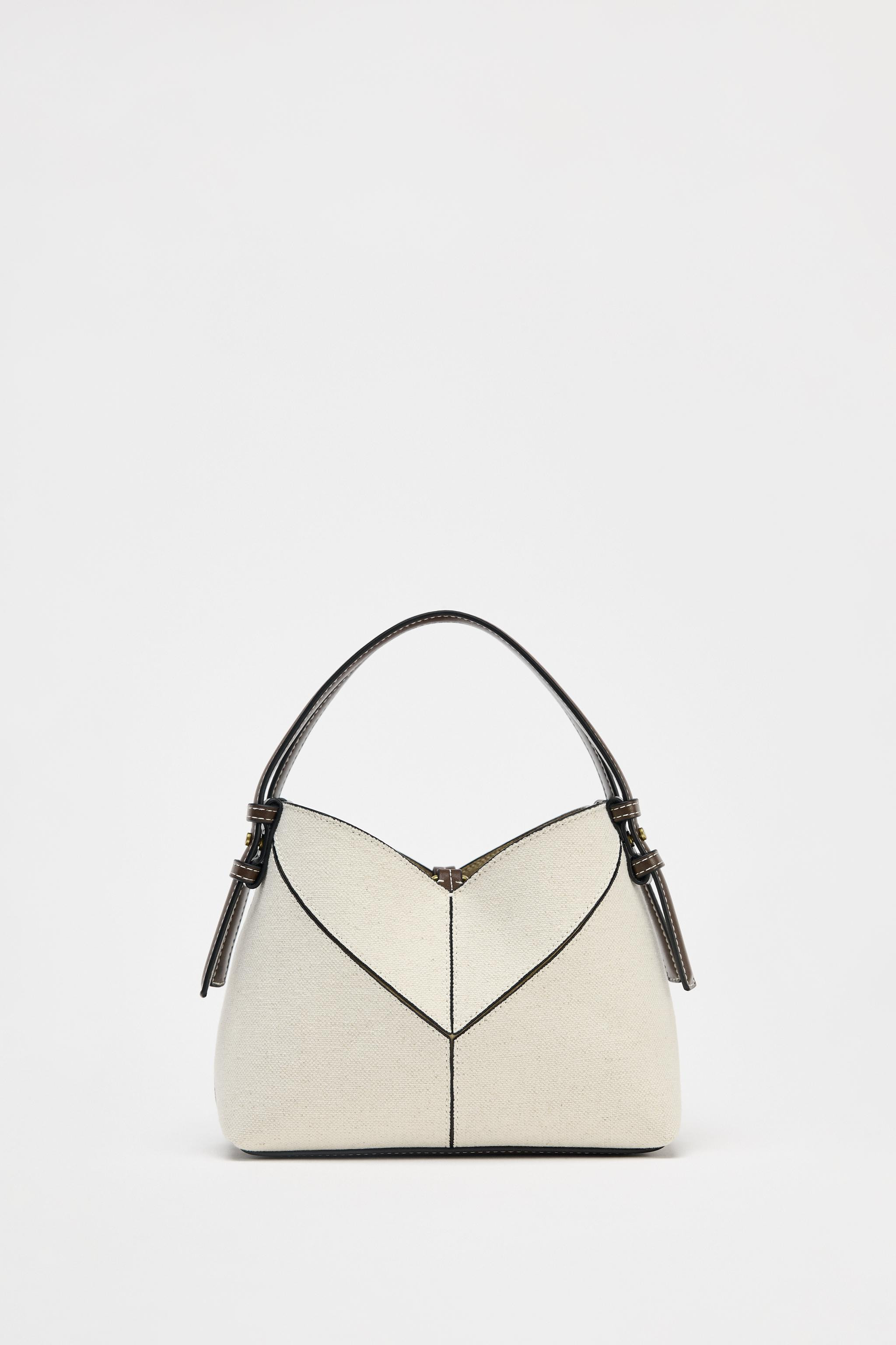 CONTRAST CANVAS MINI TOTE BAG | Zara UK