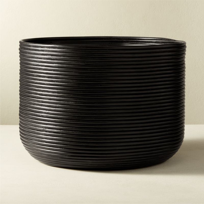 Basket Large Black Rattan Planter + Reviews | CB2 | CB2